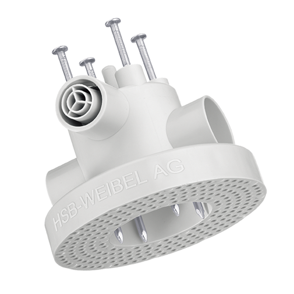 Lampendübel HSB Basic Ø96mm offen mit Nägel weiss halogenfrei
