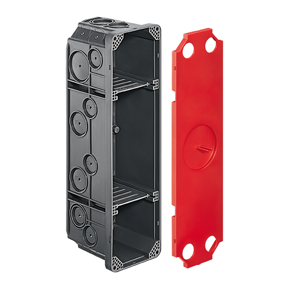 UP-Einlasskasten HSB Vario, für Beton, Leichtbau, 4×1, 250×70×70 mm halogenfrei