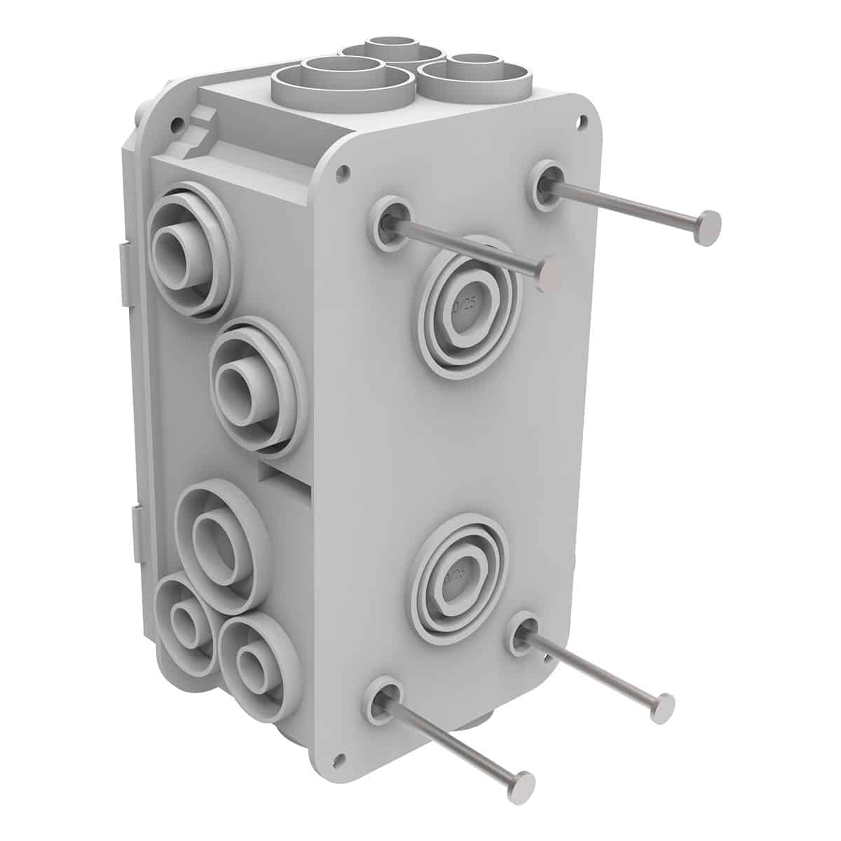 UP-Einlasskasten Spotbox UP2, 2×1, mit Nägel, grau